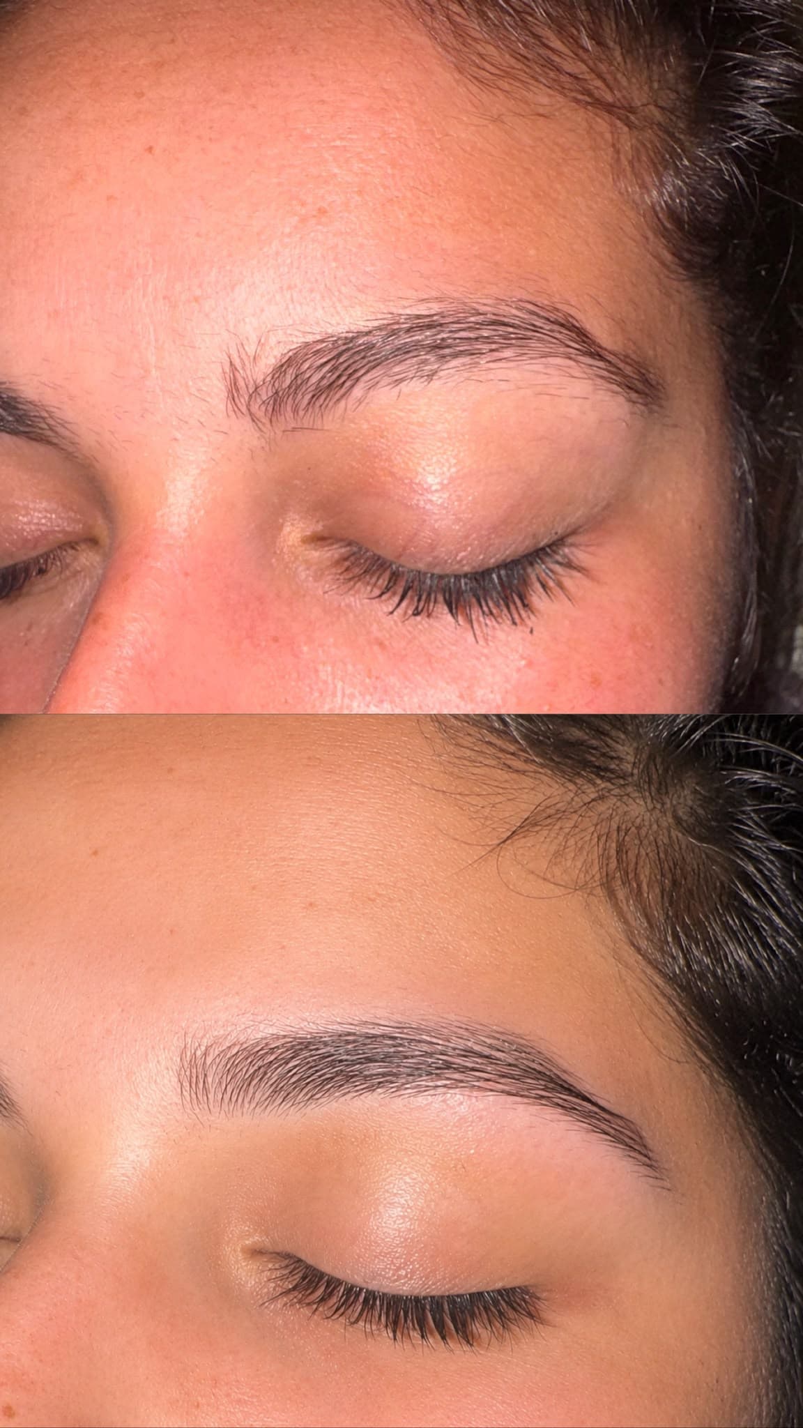 Antes e depois de sobrancelha