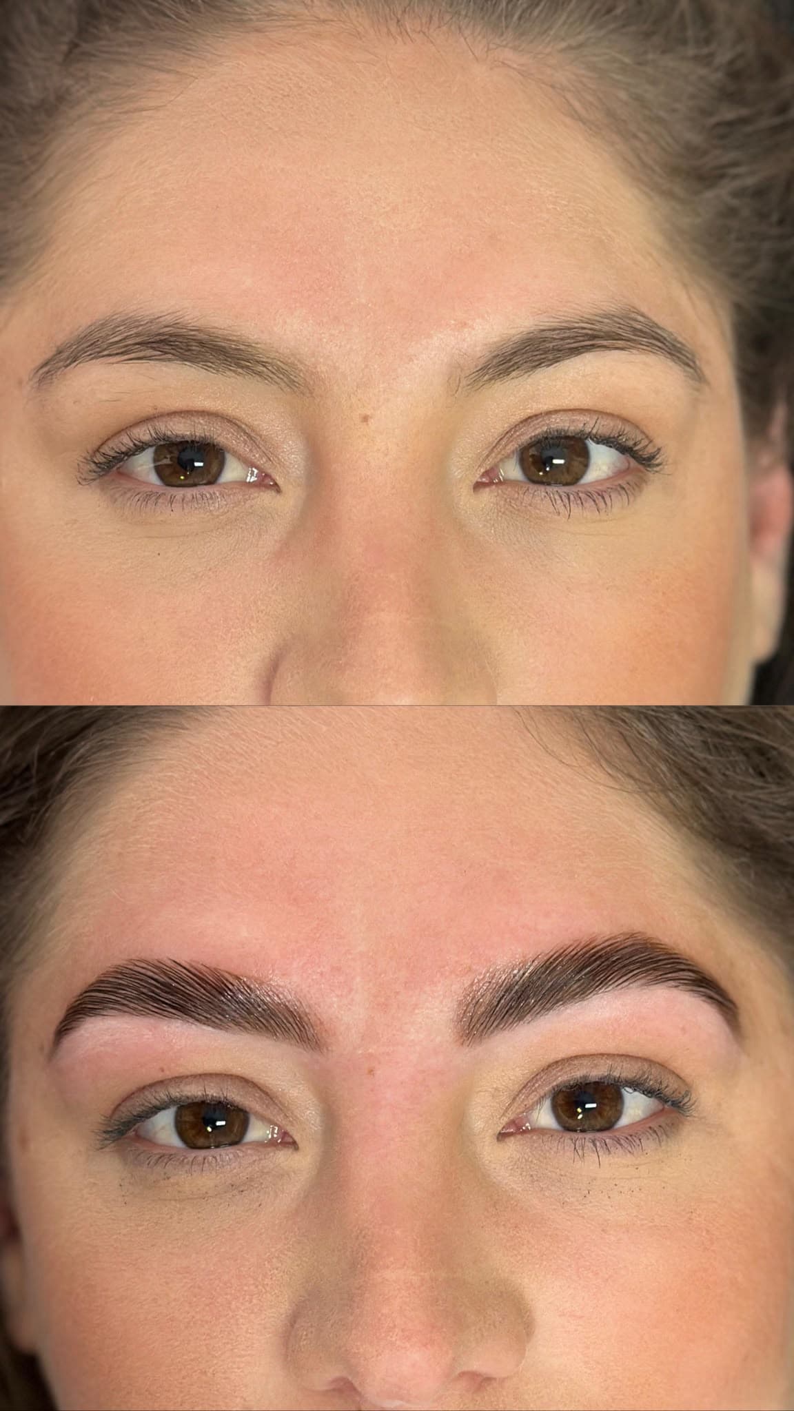 Antes e depois de sobrancelha